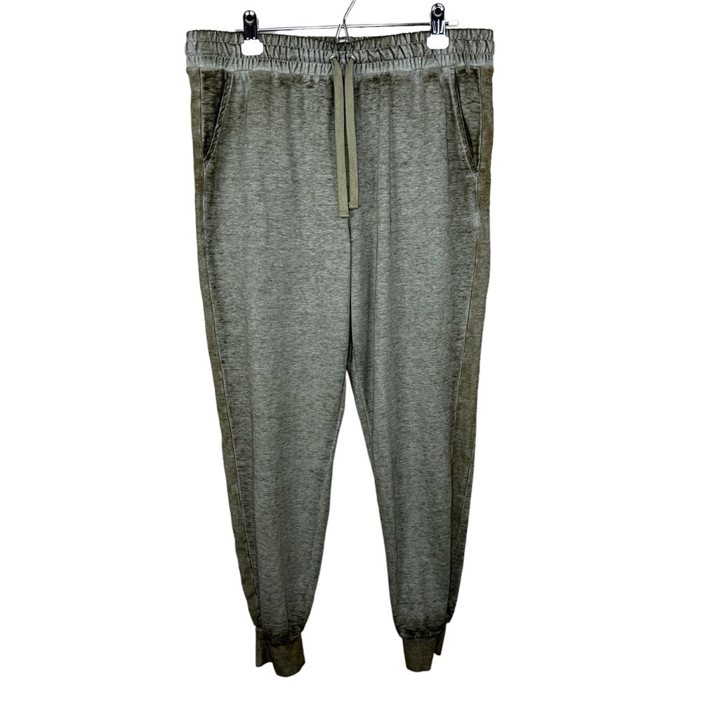 Angels Forever Young Green Distressed Look Jogger Pants Pockets Stretch Large